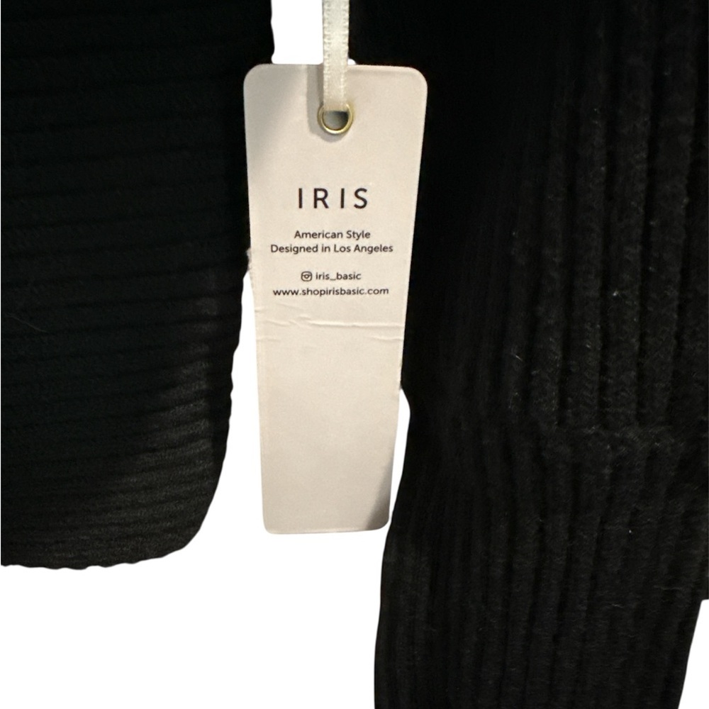 NWT IRIS Ribbed Mock Neck Sweater Black Size L | Modern Minimal - Picture 3 of 7
